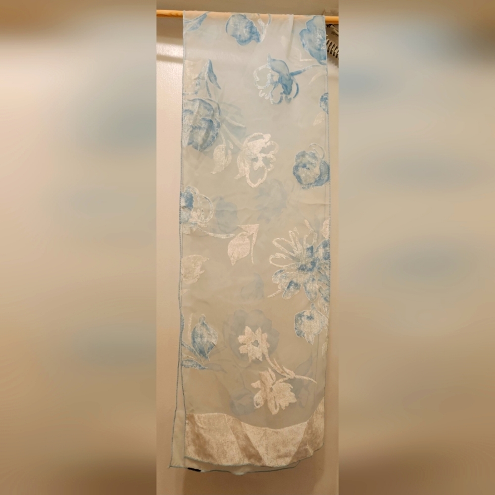 Sheer and Velvet Scarf/Shawl